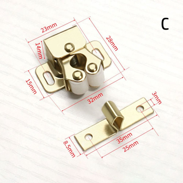 5 STK Skåplås Dobbelt Rullehake C 5 STK C 5 STK C 5PCS C 5PCS