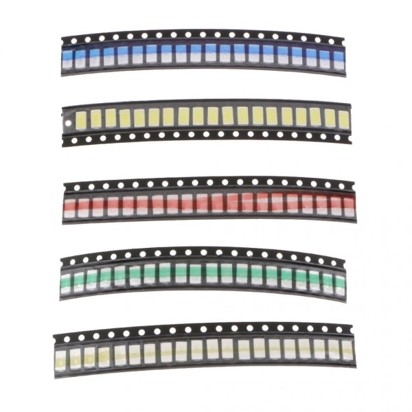100 st SMD LED-sortiment av diodlampor Kit Super SMD LED-lampkit 1210