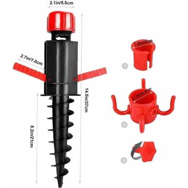 Parasollholder, Strandparasoll Vindtett stativ Sandanker