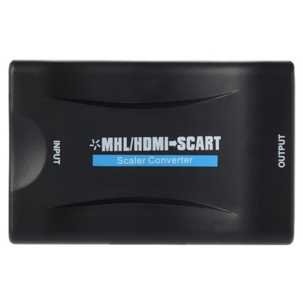 HDMI-inngang til scart-utgang Konverteradapter AV-omformer W - PAL - NTSC-bryter for telefon-TV med støtte strøm...