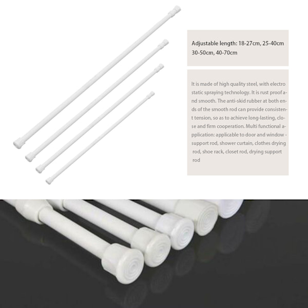 2kpl Ikkunoiden verhotanko Teleskooppiverhotanko Verkkotanko 25-40cm 2pcs