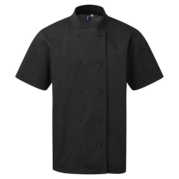 Premier Unisex Aikuisten Coolchecker Lyhythihainen Kokkitakki M Musta-FA5- Black M