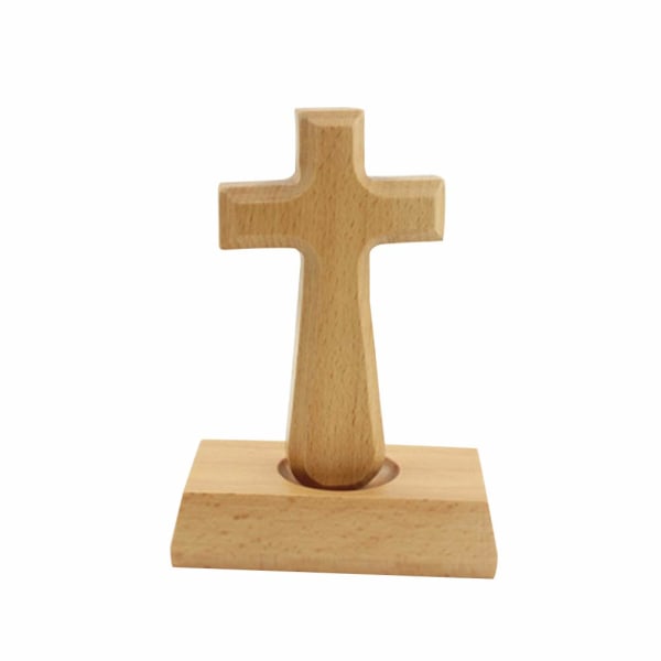 Wood Standing Cross, Wooden Magnetic Cross Holding Cross