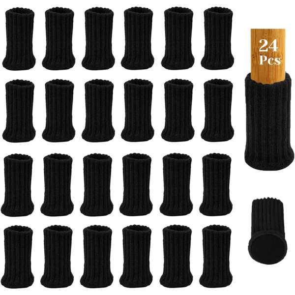Pack of 24 Chair Leg Socks, Furniture Socks with Felt Pads,