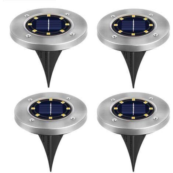 4-pack solcells-LED-lampor för gräsmatta, uteplats, trädgård, vit