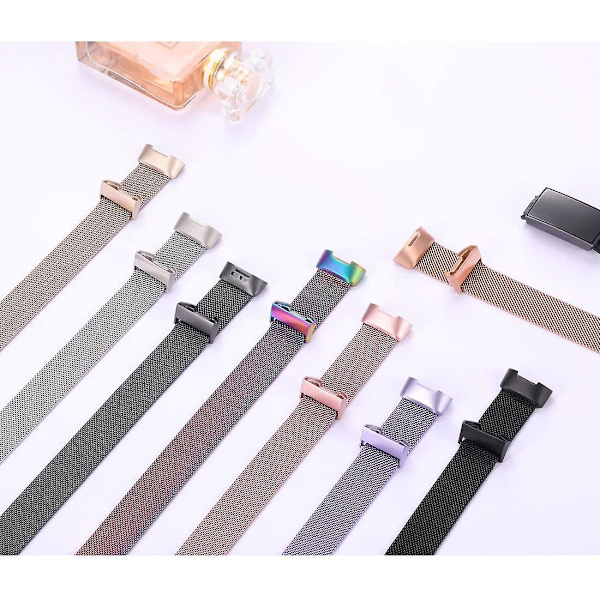 Metallrem kompatibel med Fitbit Charge 3 Rem/fitbit Charge 4 Rem, Justerbart Rostfritt stål Wirst Band För Kvinnor Man, Liten Stor