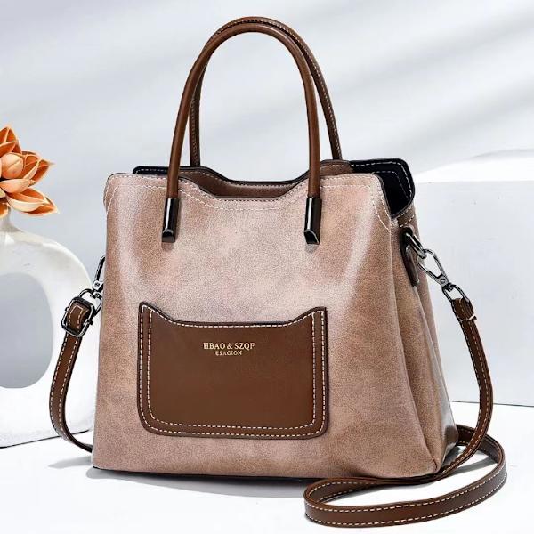 Dam Handtaske Enkelt Mode Bærbar Axelstruktur All-Match Yellowish brown