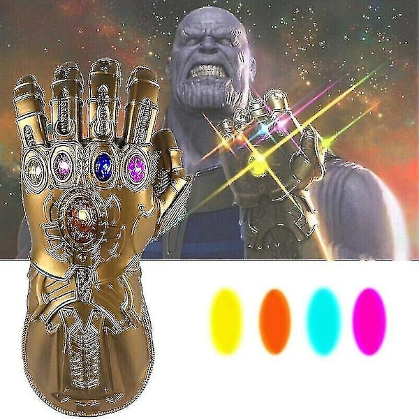 Barn Thanos Håndskar Infinity Gauntlet Med LED-Lys Avengers 4 Cosplay Leke [HK]
