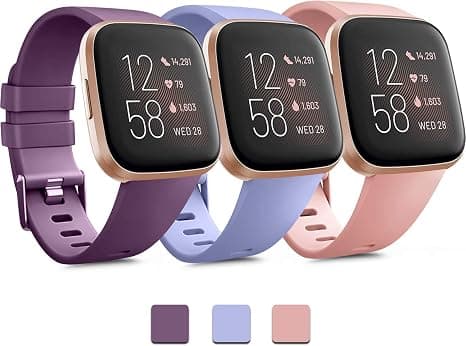 Stk. 23 mm bløde silikonebånd til Fitbit Versa 2 / Fitbit Versa / Fitbit Versa Lite klassiske justerbare sportsbånd (uden tracker) (stor)-FA-