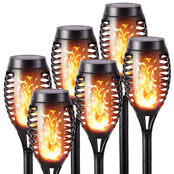 Solcellslampor utomhus - 6-pack vattentäta solfacklor