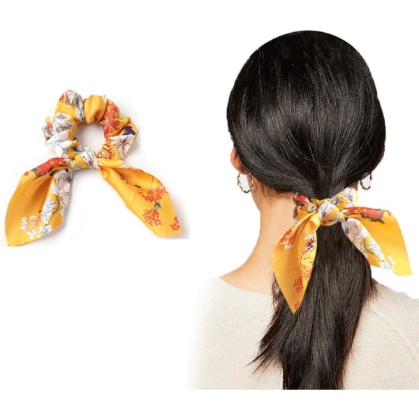 3 stk Elastiske hårstrikk Scrunchies Boho Myk Stoff Søt Blomsterhår