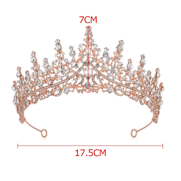 Legering Bröllopskrona Tiara Kristall Rhinestone Krona RÖD Red