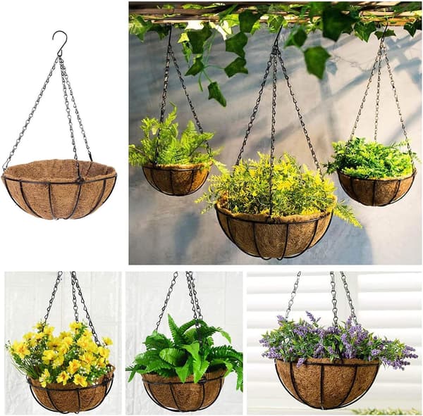 2 Round Coconut Liners Ø35 cm (14 inch) Hanging Basket Coconut Liner Replaceable-FA-