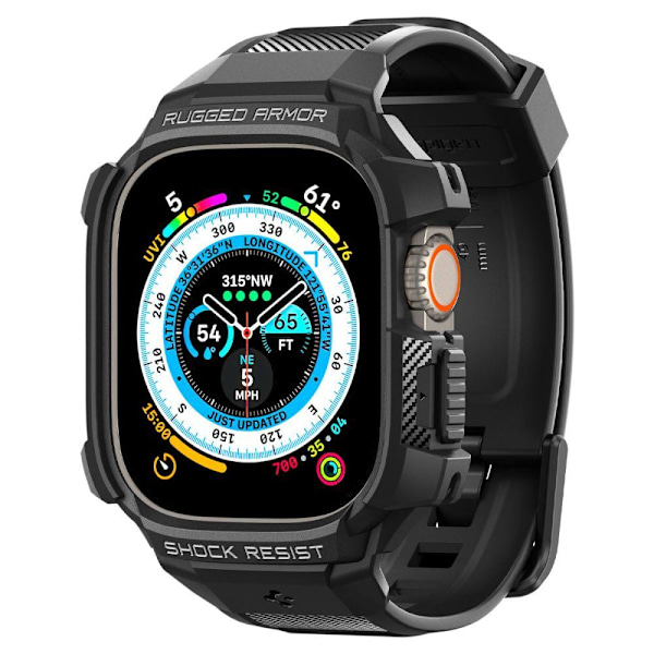 Spigen Apple Watch Ultra 49 mm Skal/Armbånd Rugged Armor 'Pro' Sort