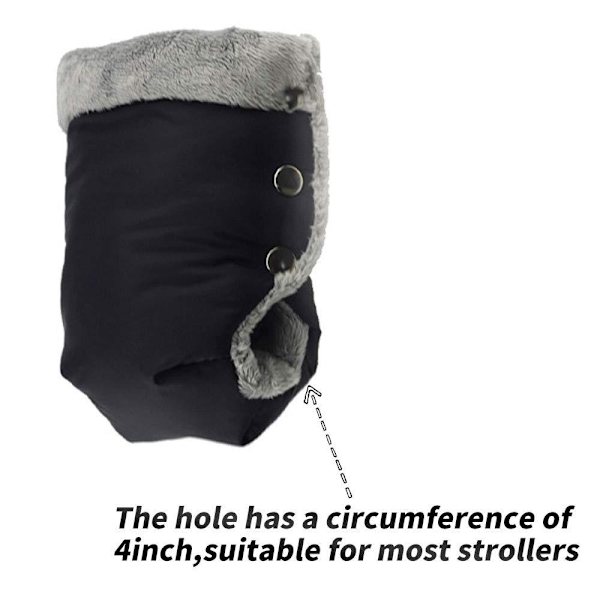 1 Par Barnevognhansker, Varme Hansker for Barnevogn Håndvarmere black 150