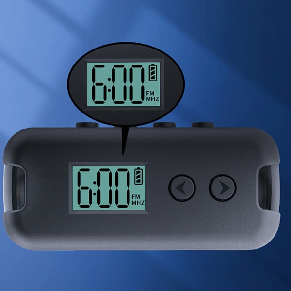 Lommeradio FM bærbar mini DSP radio til udendørs sport Black
