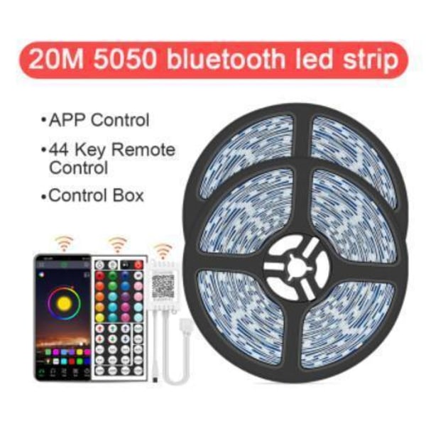 20M - 44-tasters Bluetooth LED-stribe - APP-styring MultiC multicolor 20m smd5050 bluetooth led strip 18LE