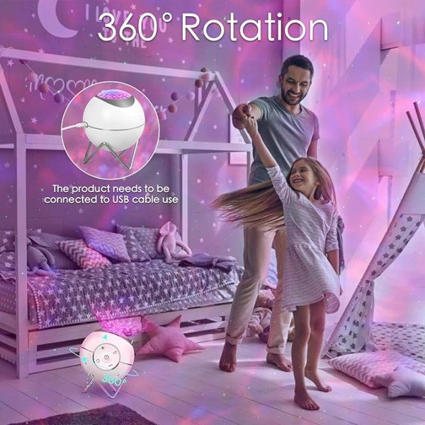 Planet Laser Projektor (Hvid), Planetarium Projektor, Natlampe