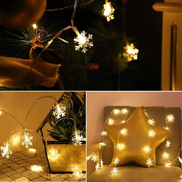 Julbelysning, 19,7 fot 40 LED-slingor batteridrivna