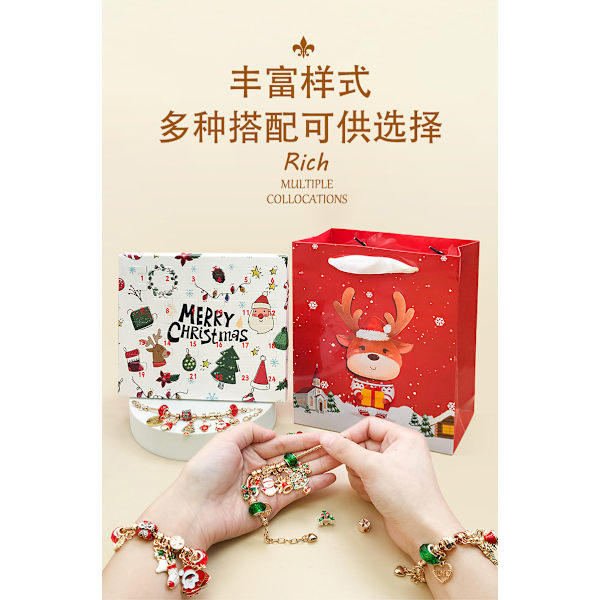 24 Countdown Kalender DIY Blind Box Armbånd Ornament Advent Gave