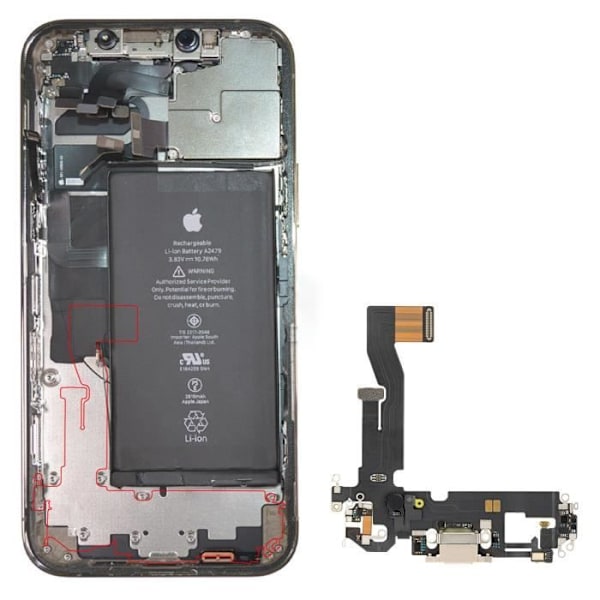 Apple iPhone 12 ja 12 Pro Lightning-latausliitin - kulta