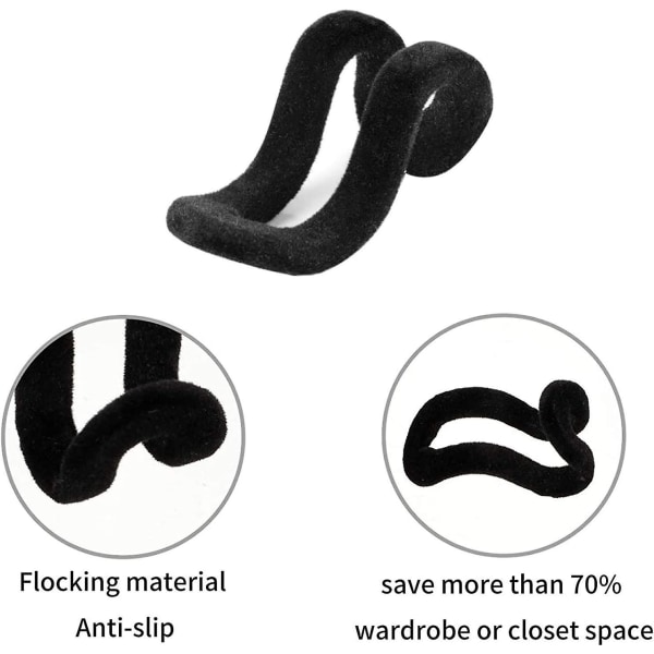40 stk. Mini Tøjhængere Kroge Flocked Anti-Slip Tøjhængere Kroge Kaskadhængere Garderobeforbindelseskroge til Garderobe, Badeværelse, Soveværelse, Køkken