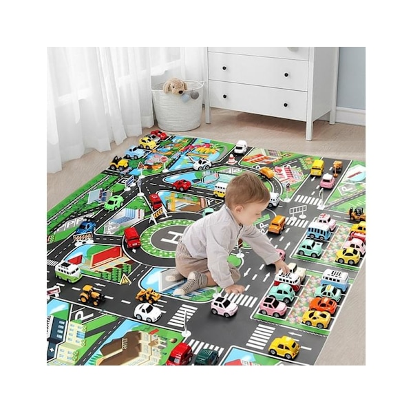 Lekeby Play Matte Bilbane Leke Matte Læringsgaver for Barn