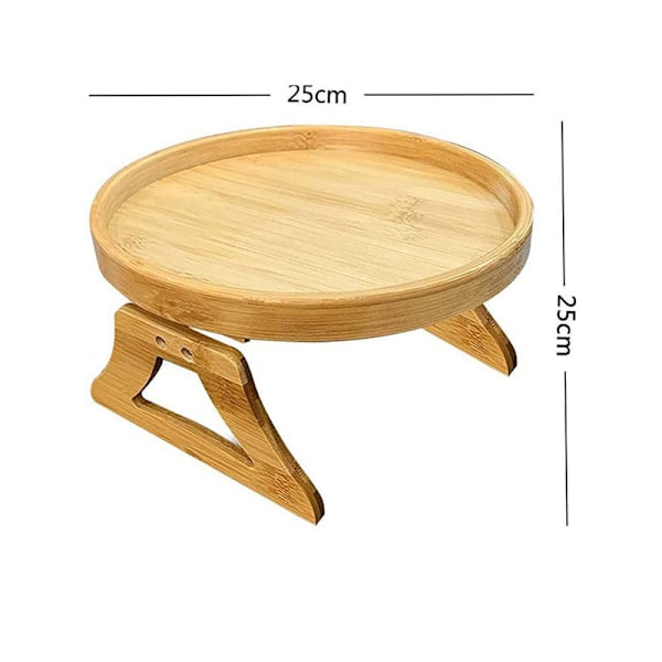 Armlænsbordbakke, Sidebord Sofa Armlæn Klemmefast Bord, Sammenklappeligt Sofa Arm Klemmefast Bord til Fjernbetjening Drikkevarer Telefon, 1 stk