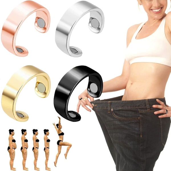 Magnetisk lymfedrænagering ring - Lymfedrænagering ring - Magnetisk lymfedrænagering ring til mænd og kvinder - 4 stk.