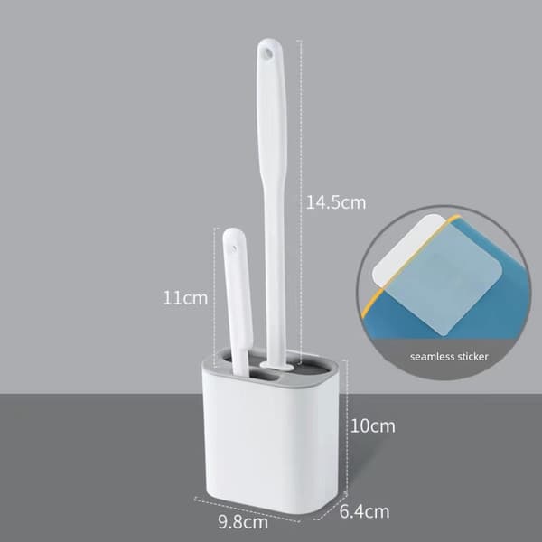 Wall-mounted TPR Silicone Toilet Brush With Holder Cleaning Tool For WC Accessories Cleaning Tool Bathroom Accessories-FA- White