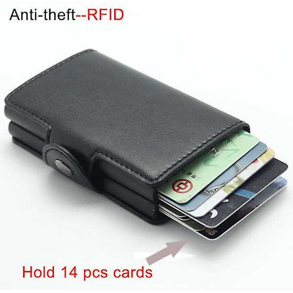 Dubbel Anti-Stöld Plånbok RFID-NFC Säker POP UP-Korthållare