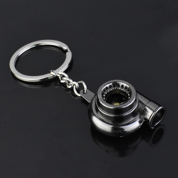 Mini Turbo Turbolader Nøglering Spindende Turbine Nøglering-FA5- Gun Black