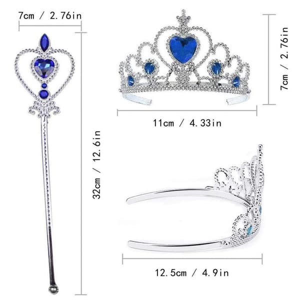 Tiara- och kronset för utklädnad, prinsessaccessoarer för barn/flickor (helt rosa), 6-pack