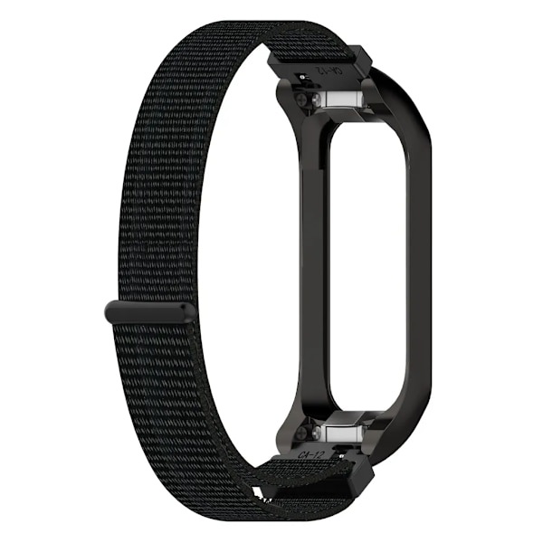 Samsung Galaxy Fit2 SM-R220 Nylon kardborreband (Mörk Svart + Svart Ram)