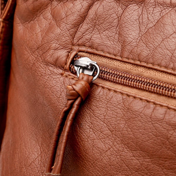 Mjuk PU Crossbody Väska Brun