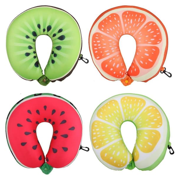 U-formad resekudde Nanopartiklar Nackkudde Vattenmelon Citron-FA2-