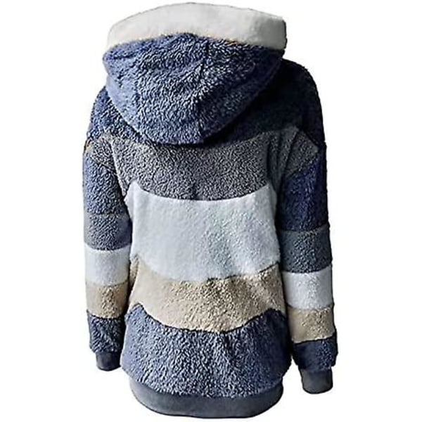 Dam Vinter Luvtröja Varm Plysch Kappa Med Zip Ficka Lös Kappa Dam Kläder Teddy Fleece Jacka Långärmad Vinterjacka Ytterkläder Streetwear X14 Blå 4XL X14 Blue