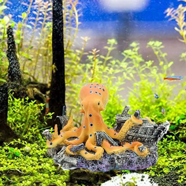 Akvarie dekoration blæksprutte harpiks dekoration landskab harpiks