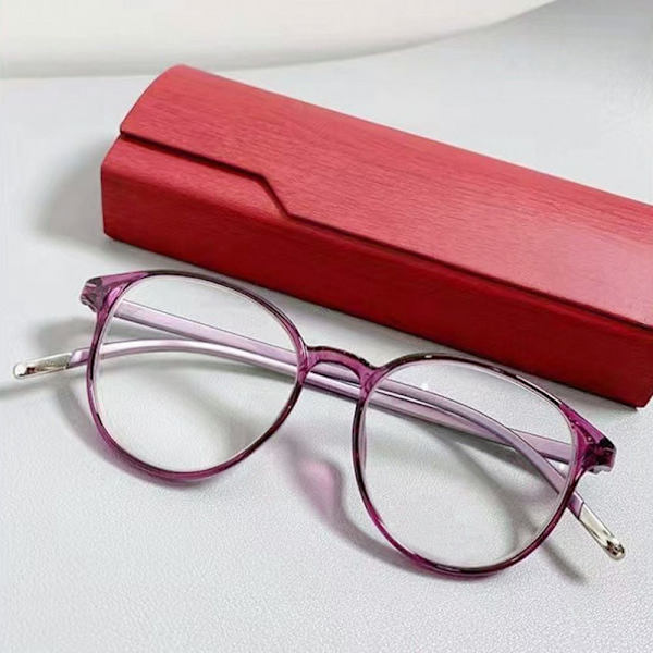 Anti-Blåt Lys Læsebriller Runde Briller RØD STYRKE Red Strength 200 Red