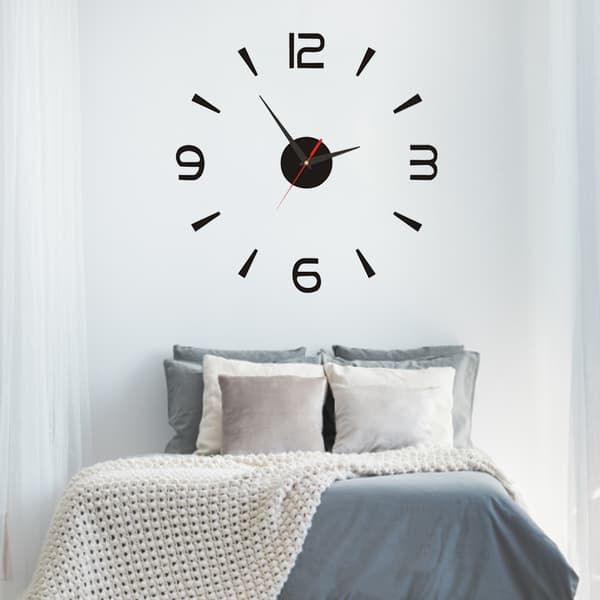 DIY Wall Clock 40cm Small Black Modern Simple European Style Silent Acrylic Frameless DIY 3D Wall Clock-FA-