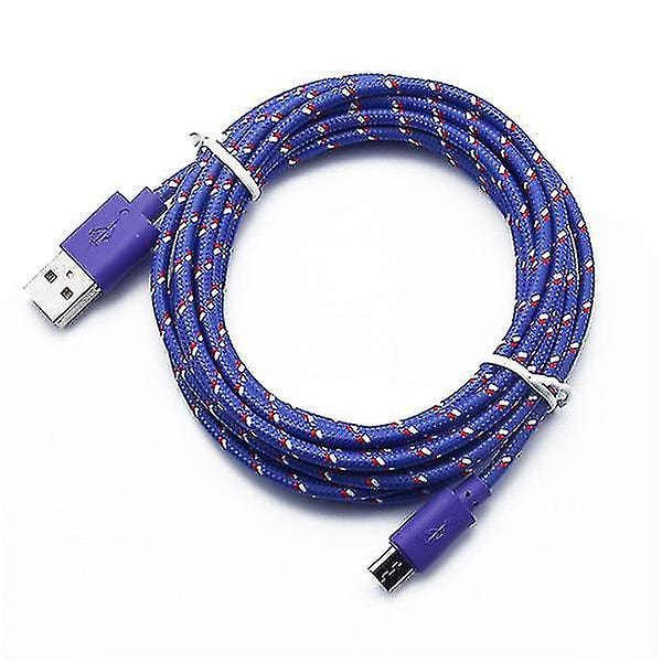 Micro USB-kabel Nylon snabbladdare USB-sladd för Samsung Xiaomi Redmi Huawei Lg Microusb Android-telefonkablar