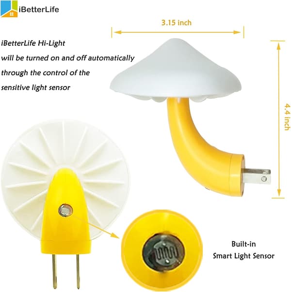Soppsensor LED nattlys plug-in 7 fargeskiftende magisk sopplampe-FA-