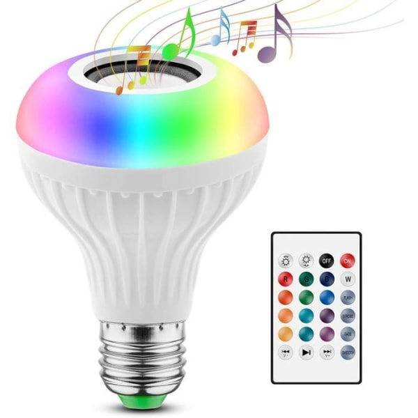 2 i 1 Ljuslampa Lampa Bluetooth LED Färger E27 Musikhögtalare RG