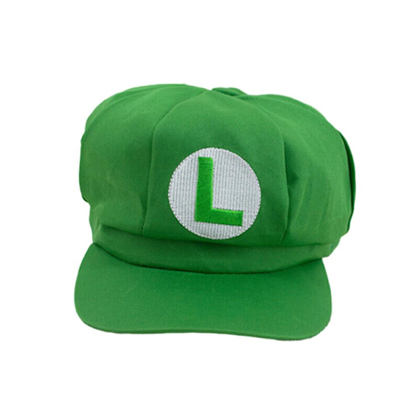 Super Mario Bros Luigi Hat Letter Tryckt Cosplay Kostym Newsboy Cap Baseball Caps För Vuxna Waluigi Wario Odyssey Cap  [dB] Green