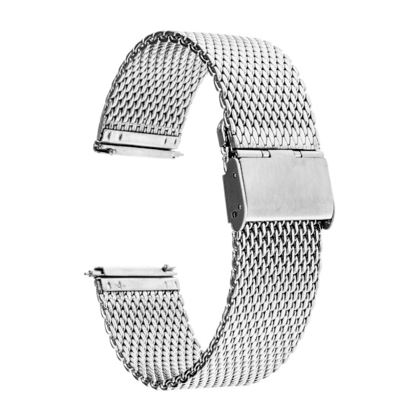 Mesh klokkearmbånd Sølv Silver 22mm