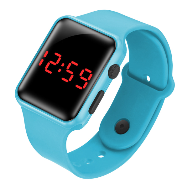 Barn flicka pojke gym klockor LED digital midja armband jul present light blue