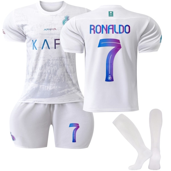 2023-2024 Al-Nassr FC Børne udebanefodboldtrøjer nr. 7 Ronaldo-WELLNGS 26