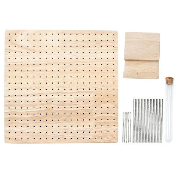 Boutique Trävirke Virkning Blockeringsbräda Stickning Blockeringsmatta Med Stångstift För Stickning Virkning