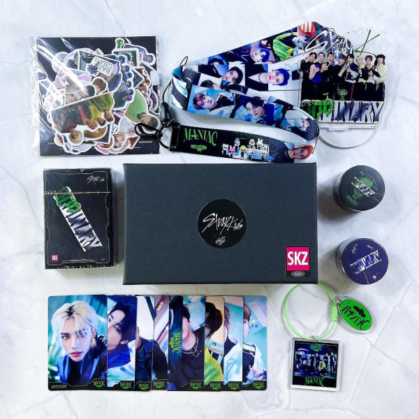 Stray Kids Nya Album Maxident Presentbox Set Kpop Merchandise Fotocards Lanyard Nyckelring Presenter till Skz Fans - Perfekt C