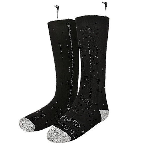2 stk 2200mAh Batterier Strømper Power 3-trins Justering Indikatorlampe USB Opladbar Til Elektriske Opvarmningsstrømper Black socks